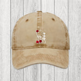 Tokyosol Skull Roses Japanese Aesthetic Washed Cap