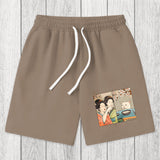 Tokyosol Japanese Woman Shouting at a Cat Washed Shorts