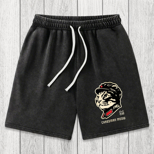 Tokyosol Chinese Spirit Cat Washed Shorts