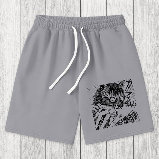Tokyosol Creepy Cat Anime Horror Anteater Washed Shorts