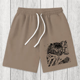 Tokyosol Creepy Cat Anime Horror Anteater Washed Shorts
