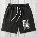 Tokyosol Stay Positive Skeleton Washed Shorts