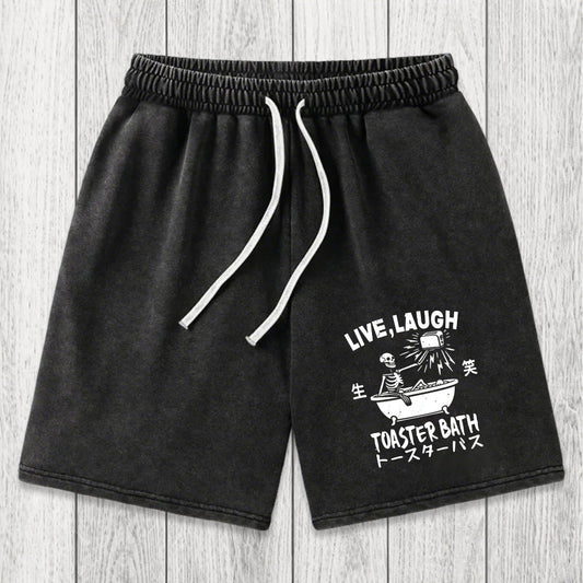 Tokyosol Funny Electric Shock Skeleton Washed Shorts