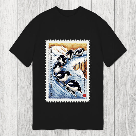 Tokyosol Gliding Penguin Stamp Classic T-Shirt