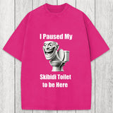 Tokyosol I Paused My Skibidi Toilet To Be Here Washed T-Shirt
