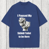 Tokyosol I Paused My Skibidi Toilet To Be Here Washed T-Shirt