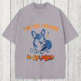 Tokyosol I've Got Friends In Low Places Funny Dog Washed T-Shirt