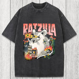Tokyosol Funny RATZILLA Washed T-Shirt