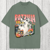 Tokyosol Funny RATZILLA Washed T-Shirt