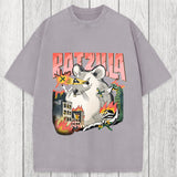 Tokyosol Funny RATZILLA Washed T-Shirt