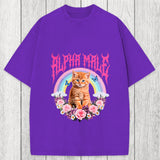 Tokyosol Alpha Male Funny Kitten Washed T-Shirt