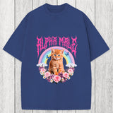 Tokyosol Alpha Male Funny Kitten Washed T-Shirt