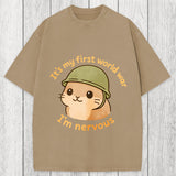 Tokyosol Nervous Hamster Meme Washed T-Shirt