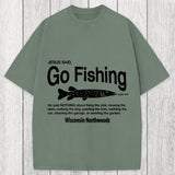 Tokyosol Jesus Said Go Fishing Funny Washed T-Shirt