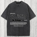 Tokyosol Jesus Said Go Fishing Funny Washed T-Shirt