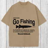 Tokyosol Jesus Said Go Fishing Funny Washed T-Shirt