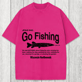 Tokyosol Jesus Said Go Fishing Funny Washed T-Shirt