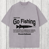 Tokyosol Jesus Said Go Fishing Funny Washed T-Shirt