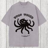 Tokyosol STAY WEIRD Catopus Washed T-Shirt
