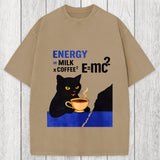 Tokyosol Cat Coffee Energy Formula Washed T-Shirt