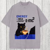 Tokyosol Cat Coffee Energy Formula Washed T-Shirt