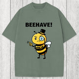 Tokyosol Beehave! Funny Bee Washed T-Shirt
