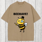 Tokyosol Beehave! Funny Bee Washed T-Shirt