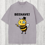Tokyosol Beehave! Funny Bee Washed T-Shirt