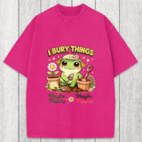 Tokyosol I Bury Things Maybe Plants Maybe People Funny Frog Washed T-Shirt