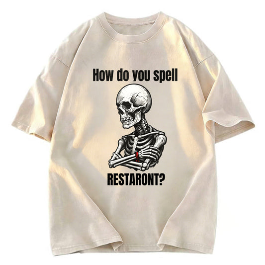 Tokyosol Funny Skeleton Meme Fleece Lined T-Shirt