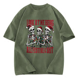 Tokyosol Funny Christmas Skull Fleece Lined T-Shirt