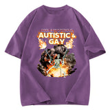 Tokyosol Autistic and Gay Skeleton Explosion Washed T-Shirt