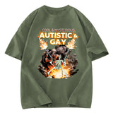 Tokyosol Autistic and Gay Skeleton Explosion Washed T-Shirt