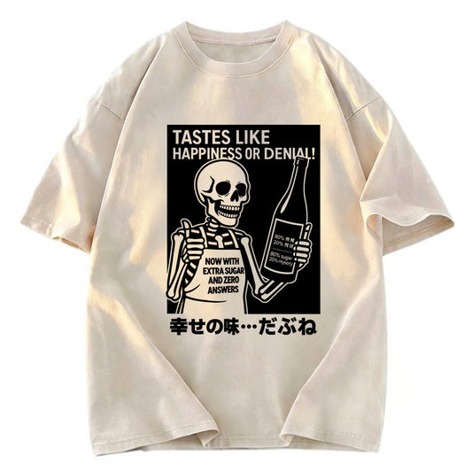 Tokyosol Taste Of Happiness Funny Washed T-Shirt