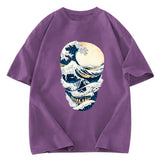 Tokyosol Great Wave Skull Cotton Washed T-Shirt