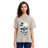 Tokyosol Great Wave Skull Cotton Washed T-Shirt