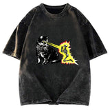 Tokyosol Cat Shoots Death Rays Graphic Print T-shirt