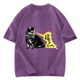 Tokyosol Cat Shoots Death Rays Graphic Print T-shirt