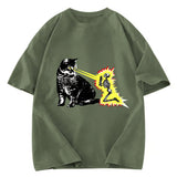 Tokyosol Cat Shoots Death Rays Graphic Print T-shirt