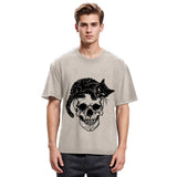 Tokyosol Cat Skull Fleece Lined T-Shirt