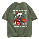 Tokyosol Merry Christmas Skeleton Washed T-Shirt
