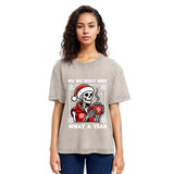 Tokyosol Merry Christmas Skeleton Washed T-Shirt