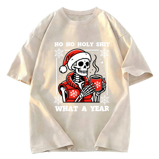 Tokyosol Merry Christmas Skeleton Washed T-Shirt