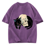 Tokyosol Neko Skull Washed T-Shirt