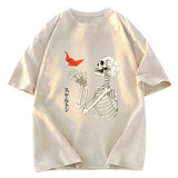 Tokyosol Flying Paper Cranes Japanese Skeleton Washed T-Shirt