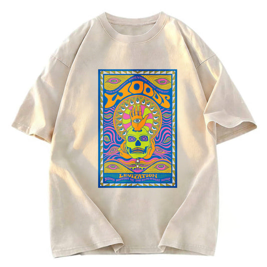 Tokyosol Blurred Skeleton Eyes Washed T-Shirt