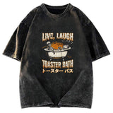 Tokyosol Skeleton Taking A Bath Washed T-Shirt