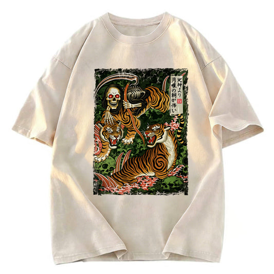 Tokyosol Death God And Tiger Washed T-Shirt