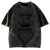Tokyosol Funny Electric Shock Skeleton Washed T-Shirt