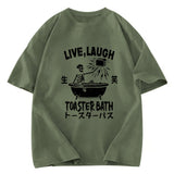 Tokyosol Funny Electric Shock Skeleton Washed T-Shirt